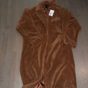 Brown long fur coat from forever 21
